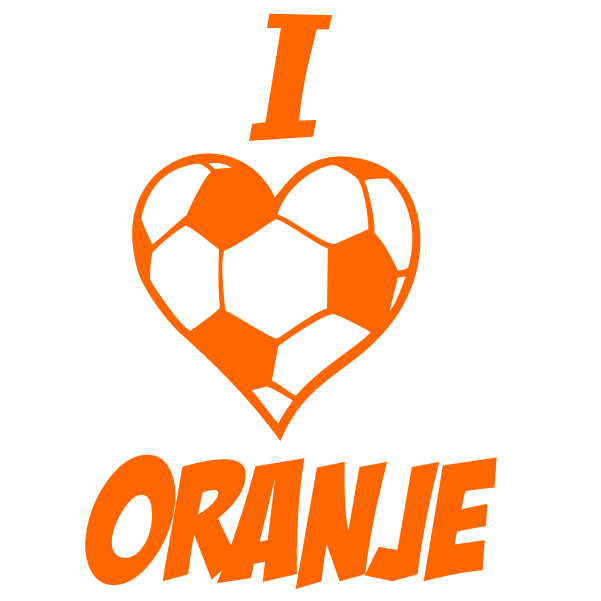 Strijkapplicatie Love Oranje